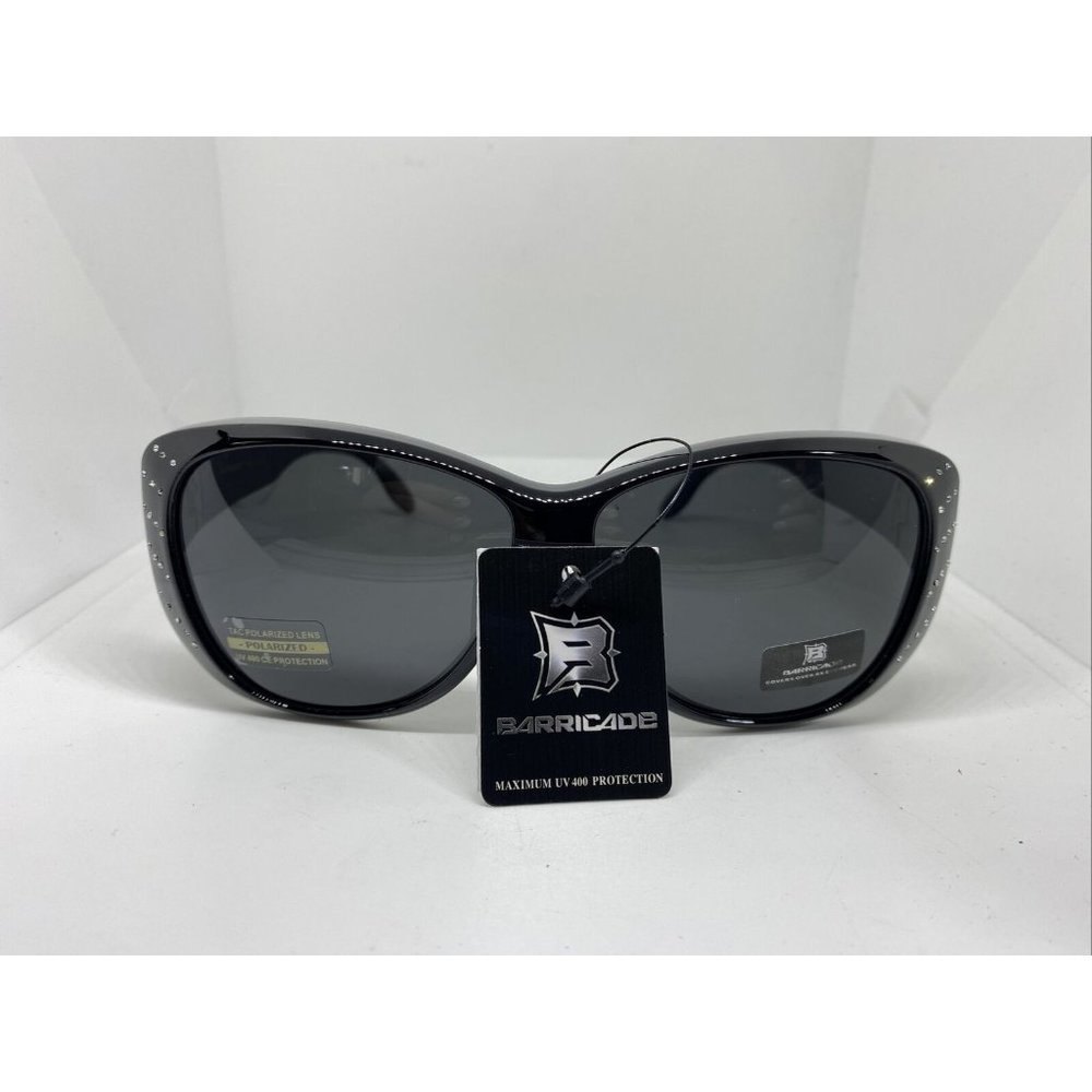Barricade Cover Over Sunwear Polarized Lens Fits Over Most EyeGlasses Black New